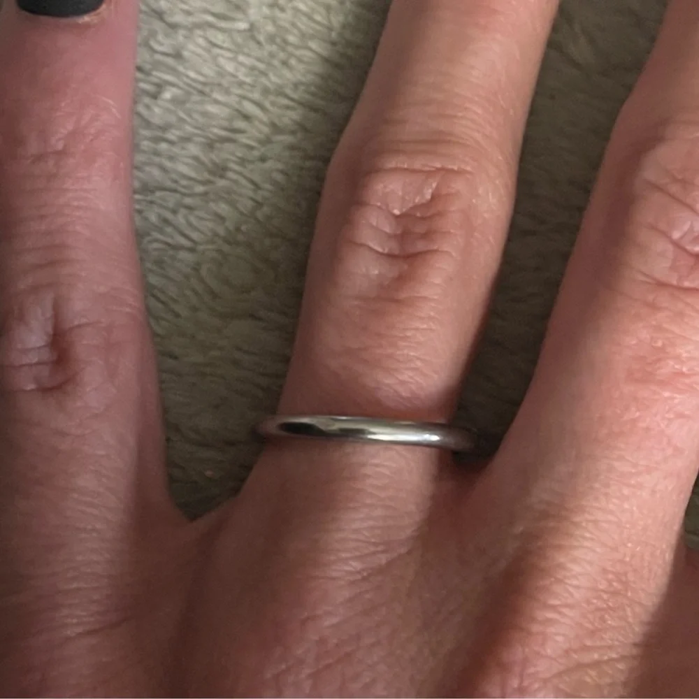 New Gun Metal Sterling Silver Court Thin Polished Classic 2mm Wedding Ring